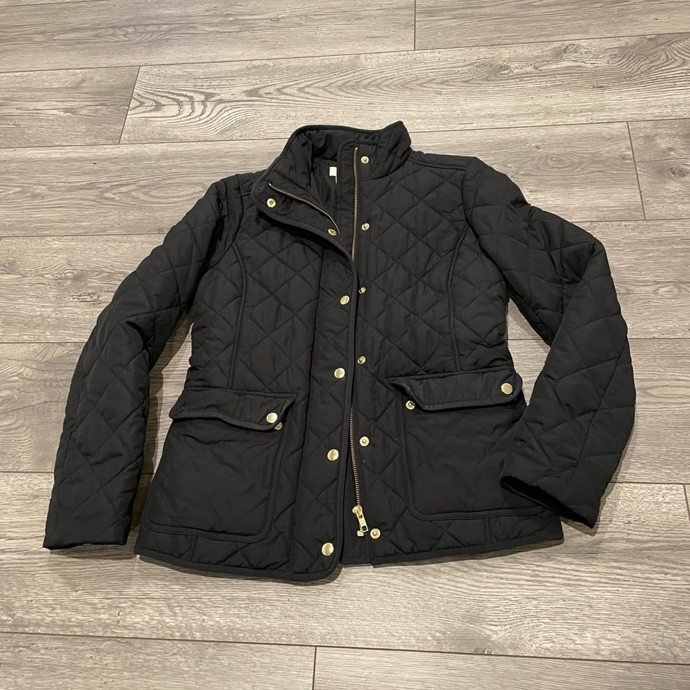 J Crew puffer jacket. XS. Black.
